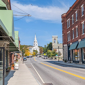 The quaint college town of Middlebury
