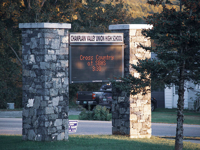 Champlain Valley Union High School Sign