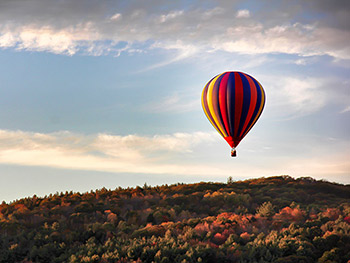 A hot air balloon over Milton