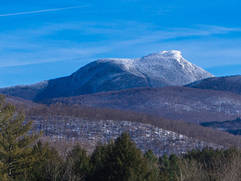 Camels Hump in Huntington in early winter