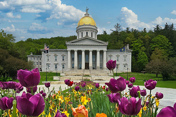 Vermont Capital Building in Spring in Montpelier