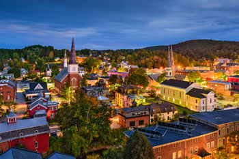 Montpelier, the capital of Vermont, at night