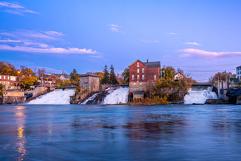 Vergennes Falls at dusk
