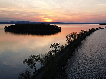 The Colchester causeway, also known as the Island Line Trail